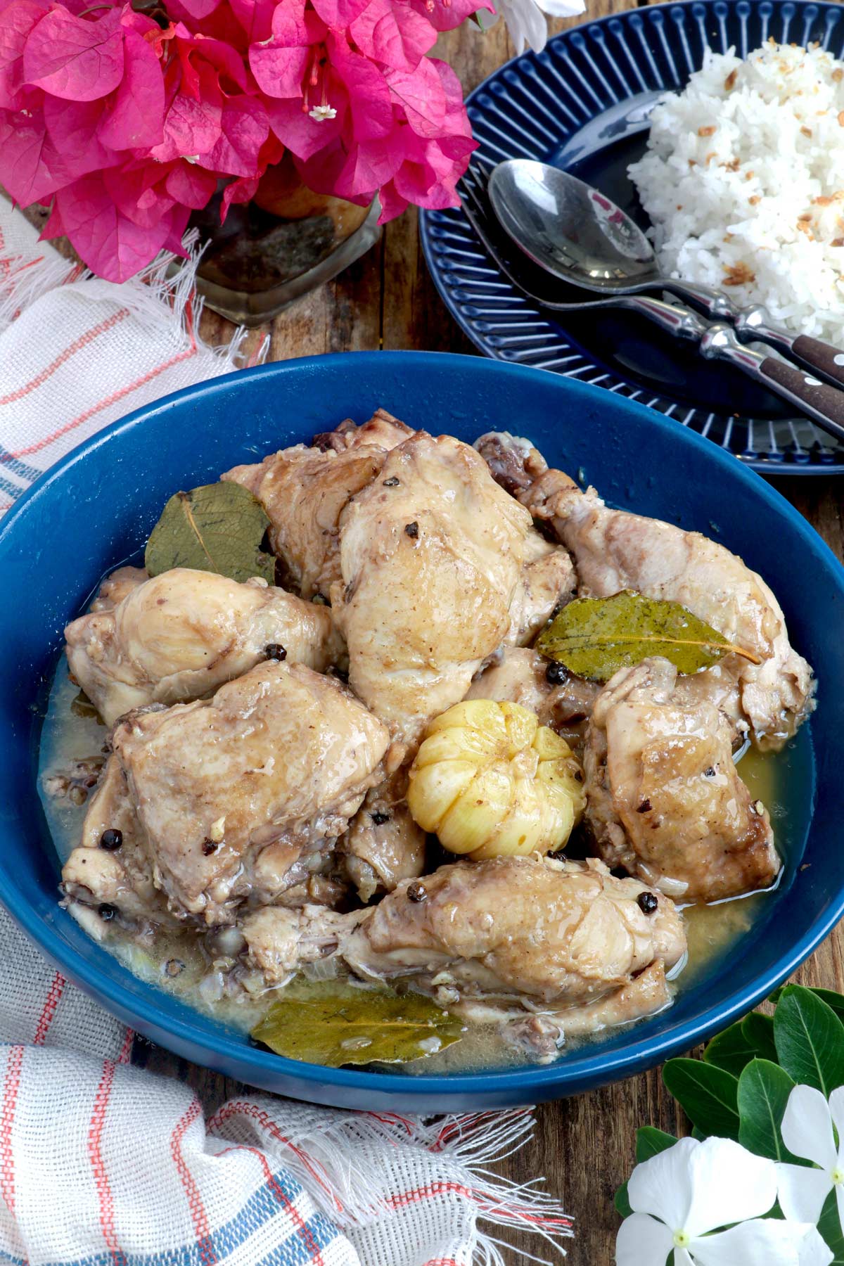 Tangy, savory, and garlicky Adobong Puti in a serving bowl.