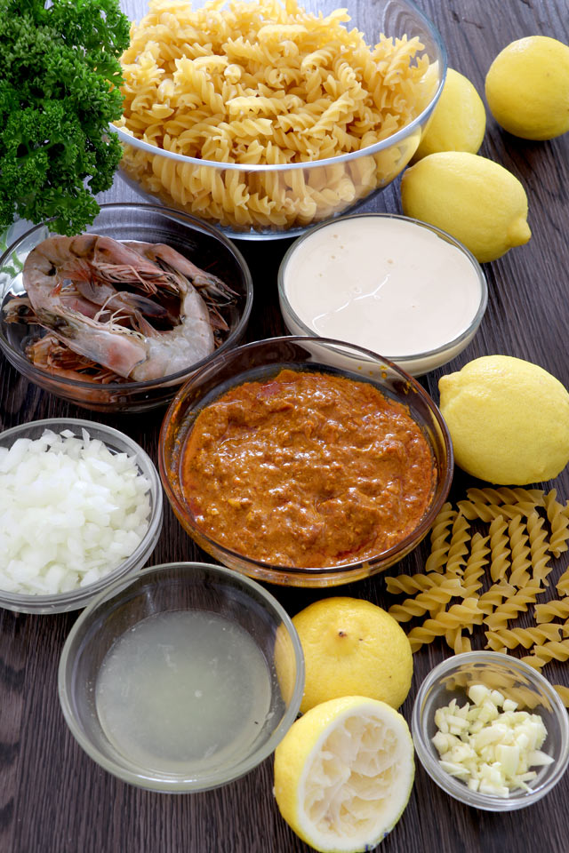 Ingredients for Aligue Pasta