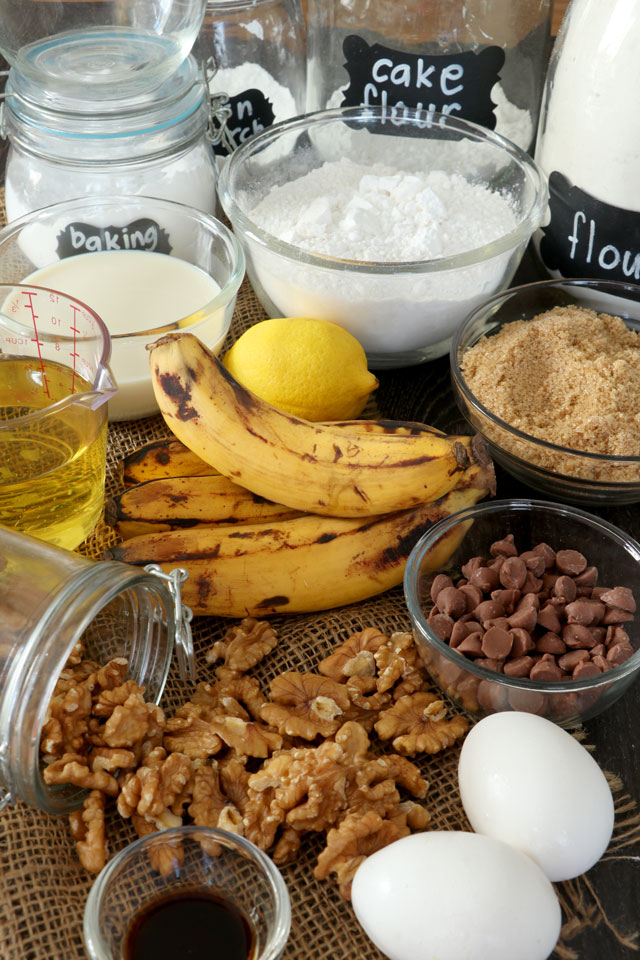 ingredients for banana bread