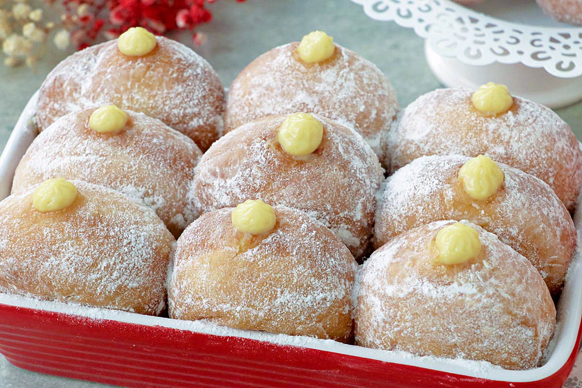 Donuts filled with bavarian cream.