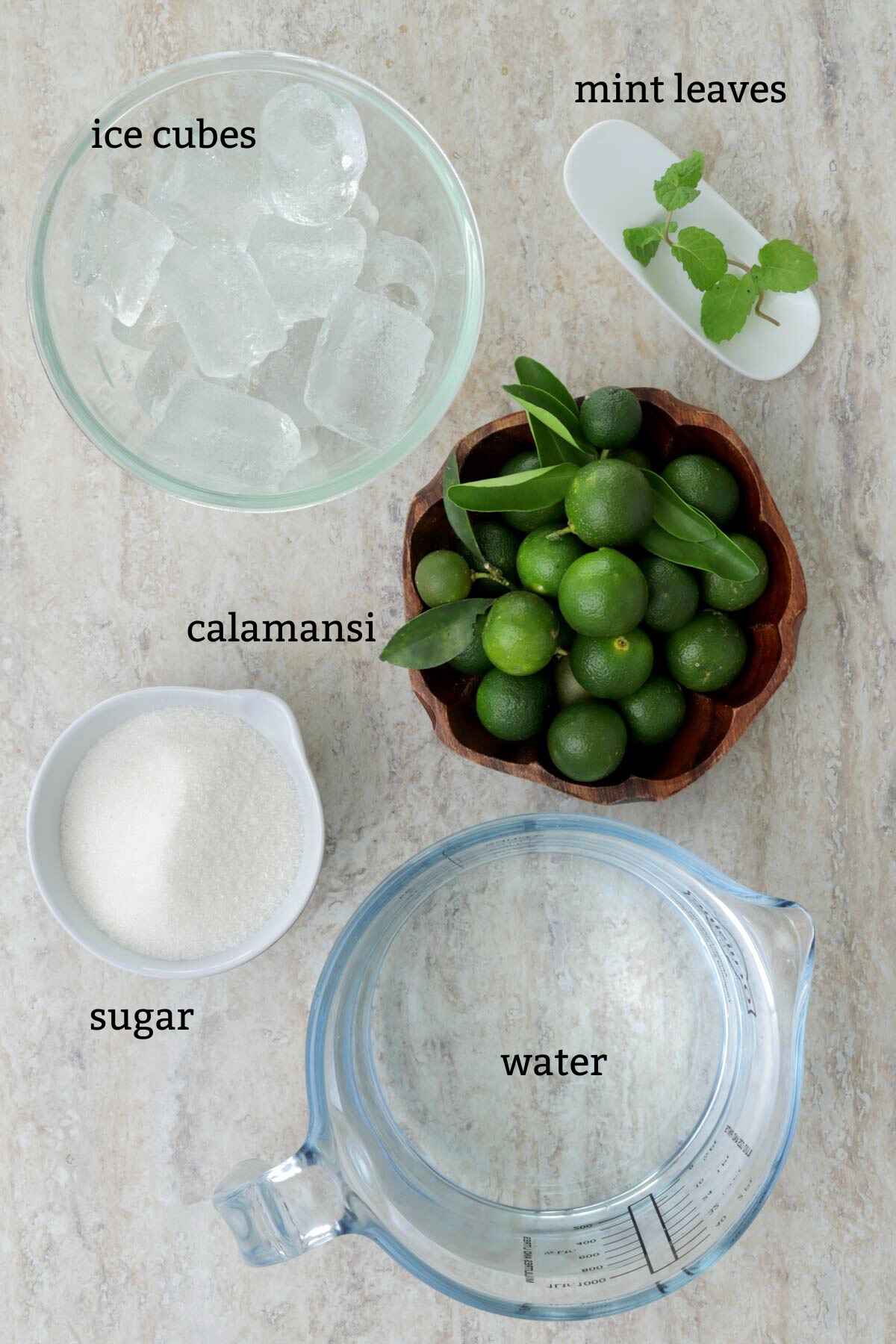 Ingredients for calamansi juice.