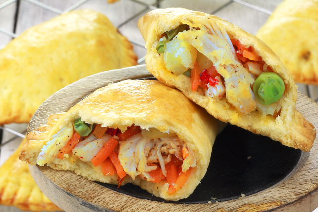 Baked Chicken Empanada in Flaky Crust