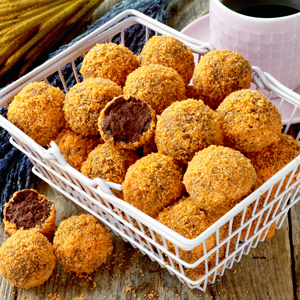 Choco Butternut donuts are bite-sized morsels with three layers of goodness.