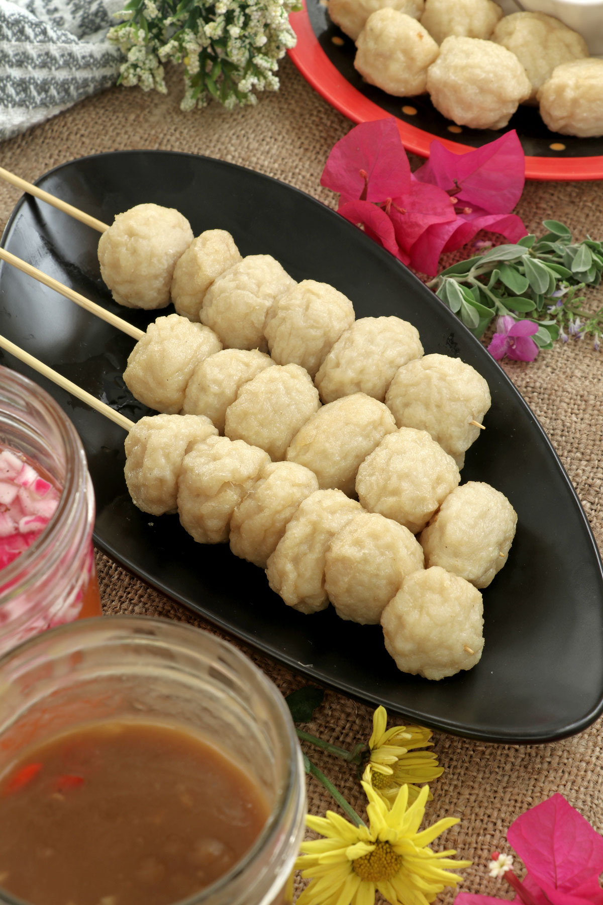 Fried fish balls without sauce.