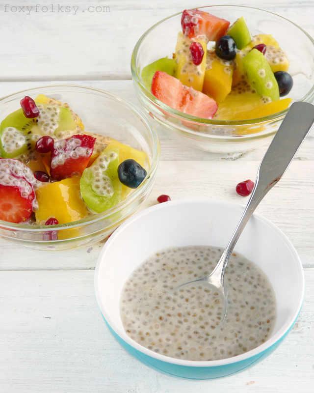 Try this recipe for fruit salad with honey chia dressing. Delicious and loaded with nutrients. Honey and chia add sweetness and crunch to any fruit salad. | www.foxyfolksy.com