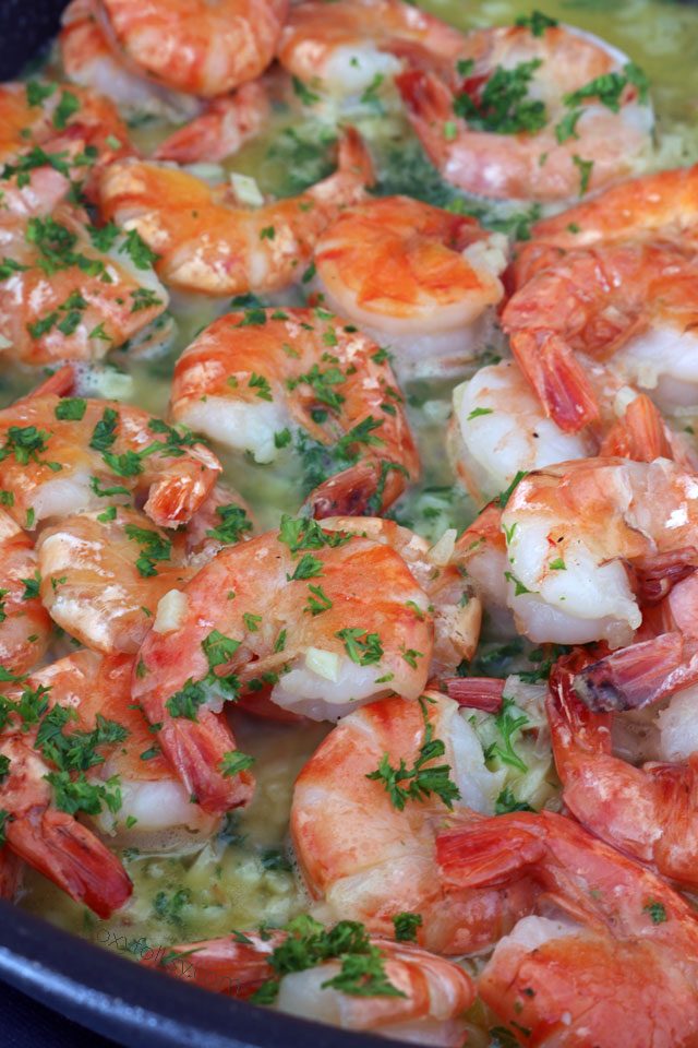 Get this easy, delicious Garlic Butter Shrimp Recipe . It has a secret ingredient that makes the shrimps sweeter and tastier. | www.foxyfolksy.com