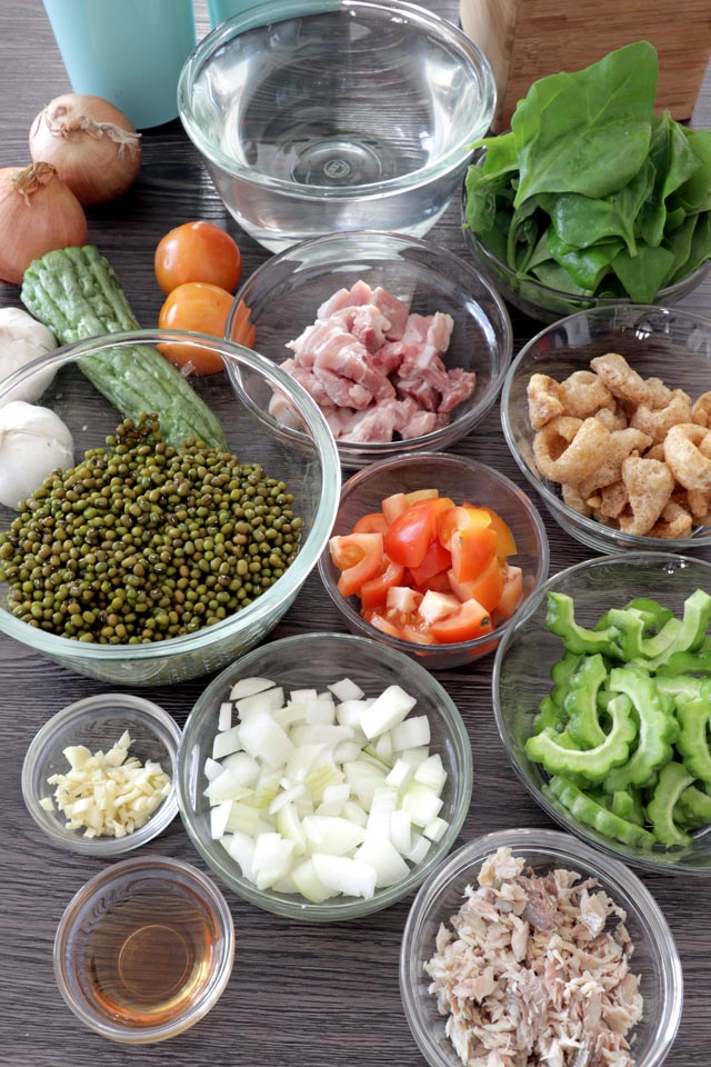 Ingredients for Ginisang Munggo