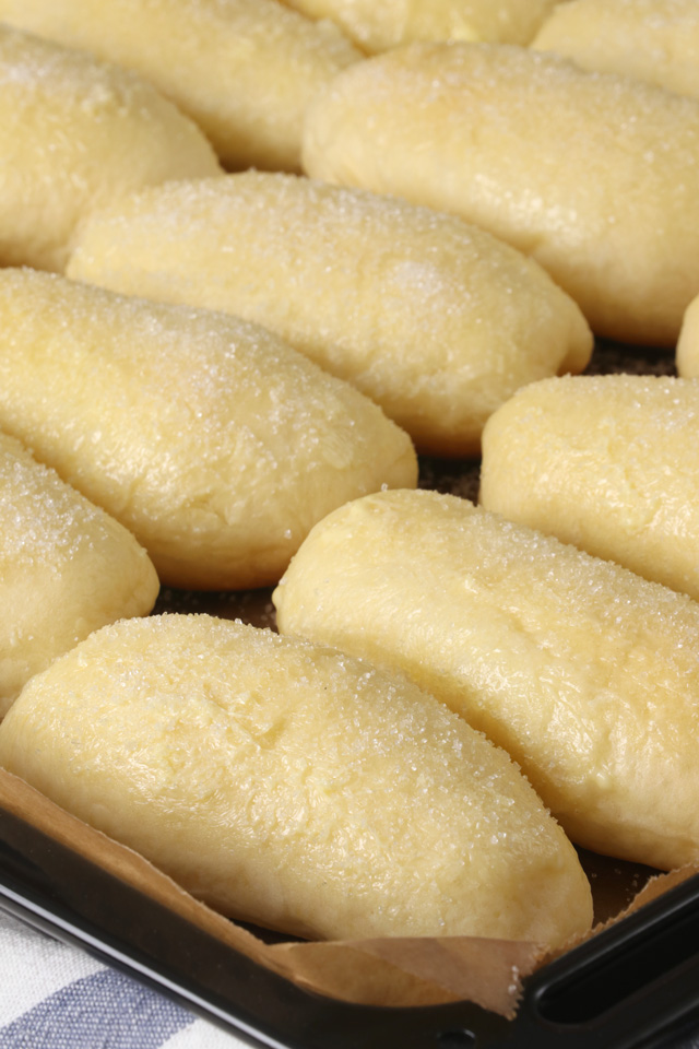 Freshly baked soft and fluffy cheese rolls.