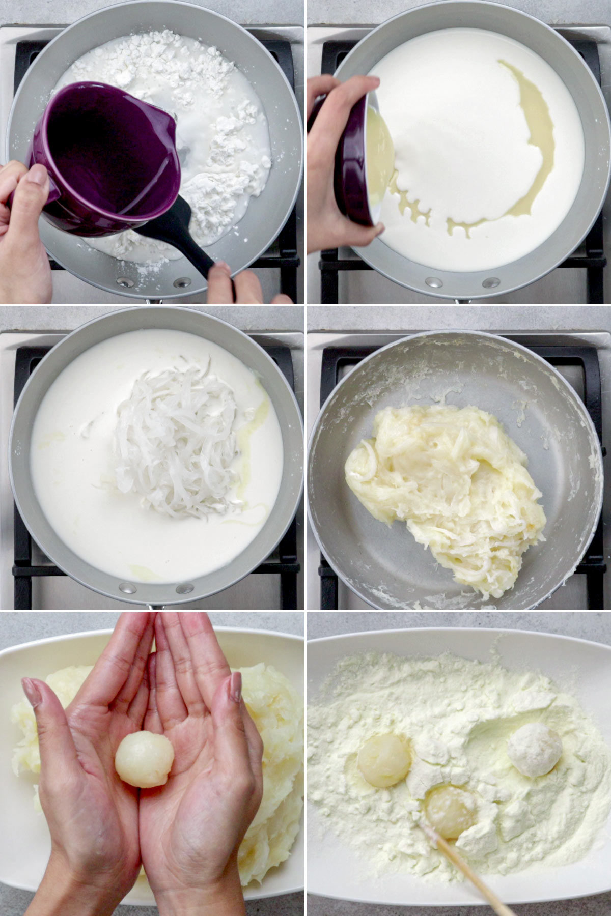 Steps on how to make macapuno balls.