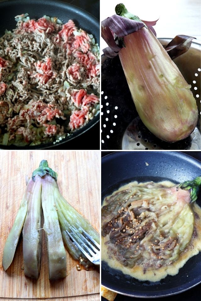 Step-by-step images on how to make Tortang Talong.
