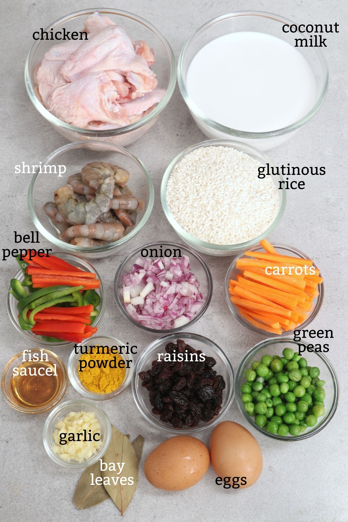 Ingredients for Arroz Valenciana