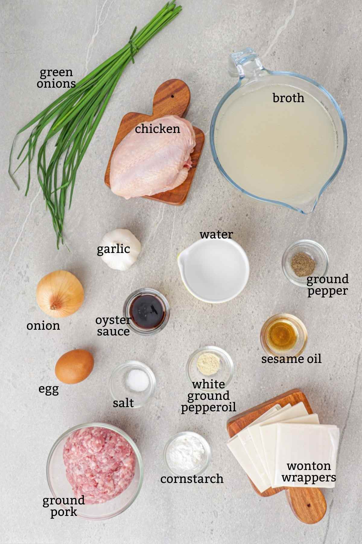 Ingredients for Pancit Molo