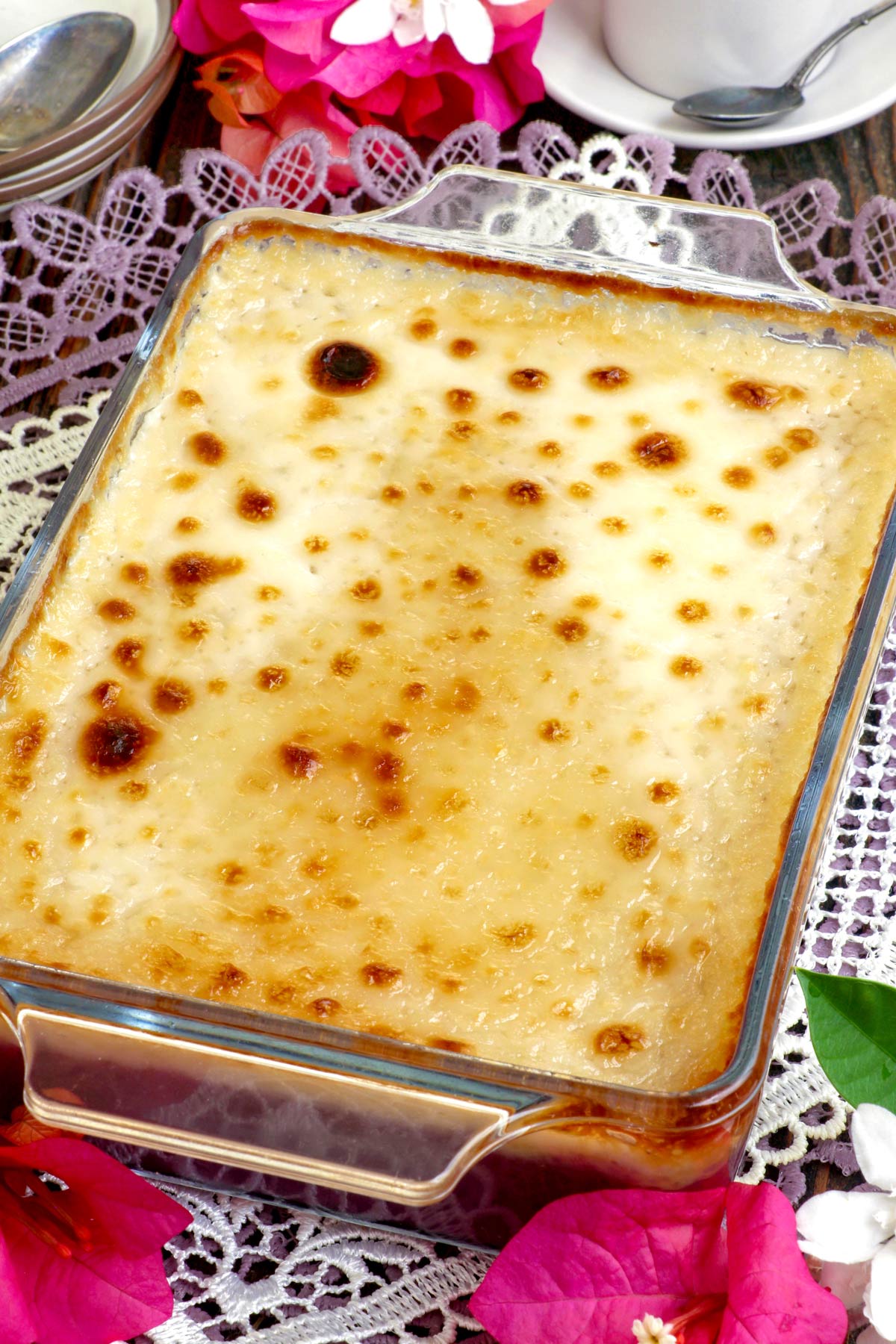 Inutak in a baking dish with caramelized top resembling " cooked brain".