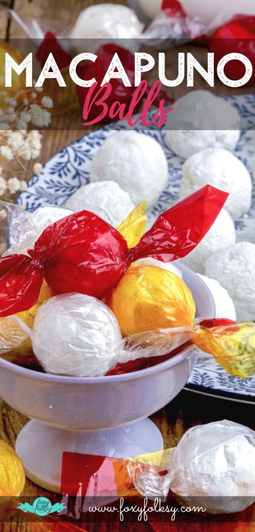 Macapuno Balls made from macapuno preserves and condensed milk wrapped in colorful cellophane plastics.