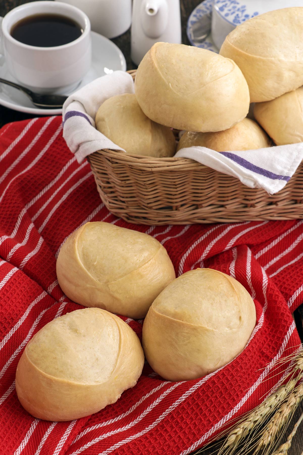 Dense and slightly sweet monay bread.