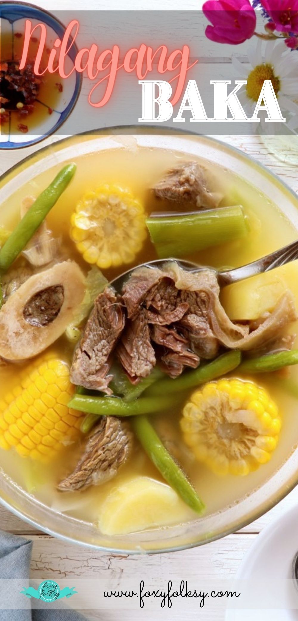 Nilagang Baka - A Filipino clear soup made from beef broth with vegetables..