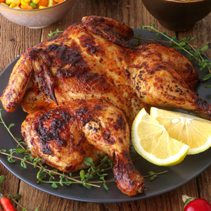 Chicken Peri peri on a serving plate.