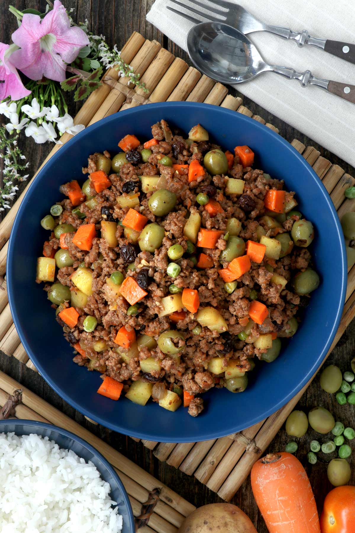 Beef Picadillo served on a plate. 