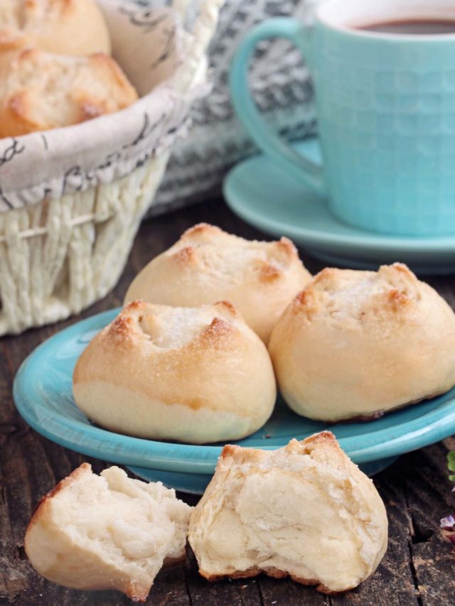 A Filipino dense roll with star-shaped crown coated with sugar.